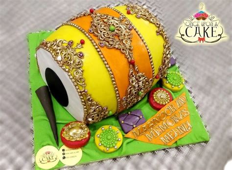 Savor Freshly Baked Dholki Cake - Orange & Yellow » OUAC