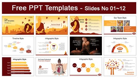 Monk Buddhism Meditation PowerPoint Templates - Powerpoint and google slides Saveslides templates