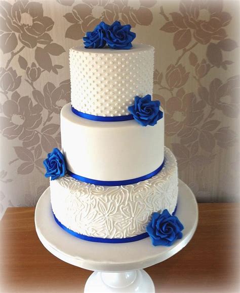 Blue And White Themed Wedding Cakes