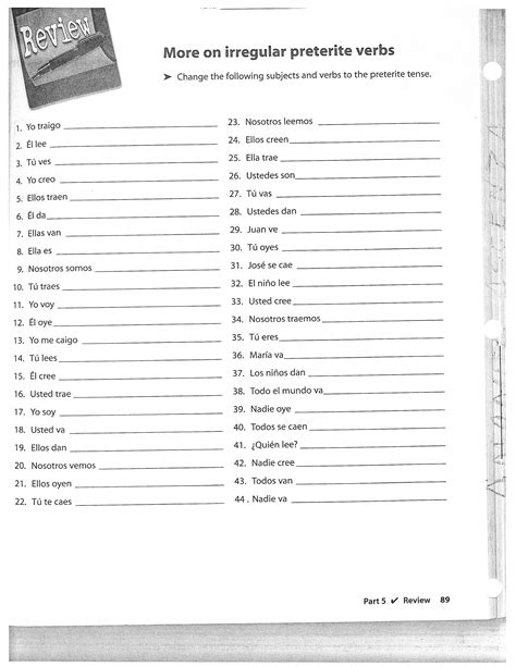 16 Preterite Spanish Verbs Worksheets / worksheeto.com