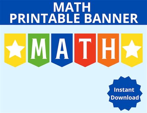 Math Banner Printable Math Classroom Banner Math Teacher - Etsy