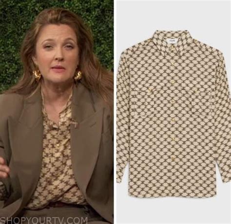 Drew Barrymore Show: September 2022 Drew Barrymore's Monogram Shirt | Shop Your TV