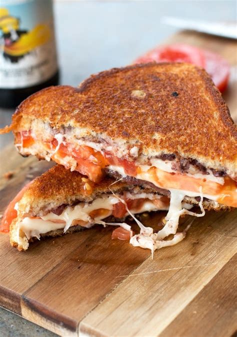 Tomato & Provolone Grilled Cheese with Kalamata Olive Chutney - Cake 'n ...