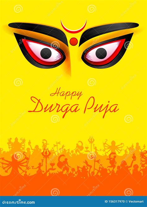 Goddess Durga Face in Happy Durga Puja Subh Navratri Indian Religious ...