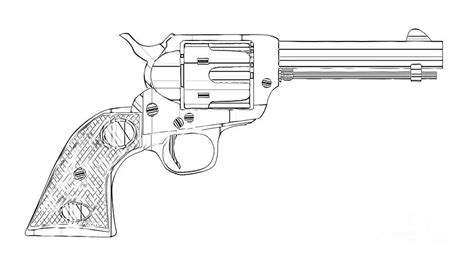 Six Gun Drawing Digital Art by Bigalbaloo Stock