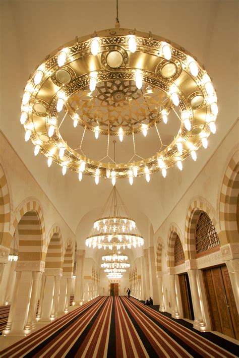 al hussein mosque, amman | Mosque, Ceiling lights, Light