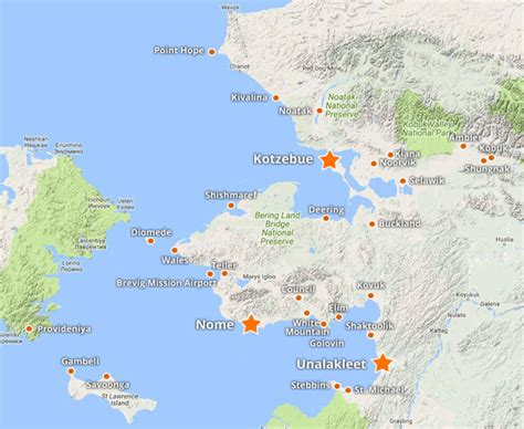 Alaska-Airports-Map-with-custom-markers-v6 - Bering Air - Bering Air