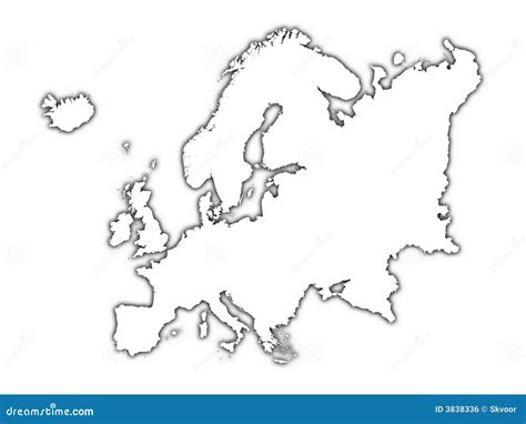 Europe Outline Map With Countries Borders. Detail Of World Political ...