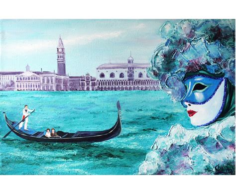 Fabulous carnival in Italian Venice oil painting original | Etsy in 2021 | Boat painting ...