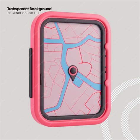 Premium PSD | Psd smart gps map element isolated 3d object