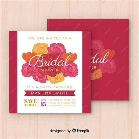 Free Vector | Bridal shower invitation