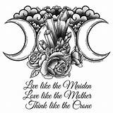 Maiden mother crone  Wiccan Tattoos Wicca Tattoo Pagan sketch template