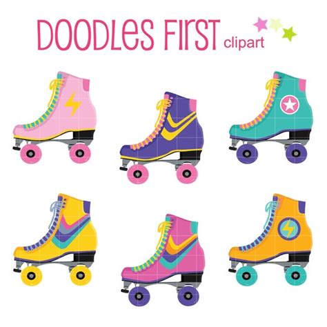 Vintage 80s Retro Roller Skates Neon Colors Yellow Pink And ...