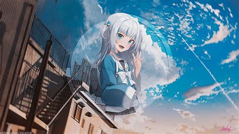 2560x1440px | free download | HD wallpaper: anime, anime girls, picture-in-picture, Gawr Gura ...