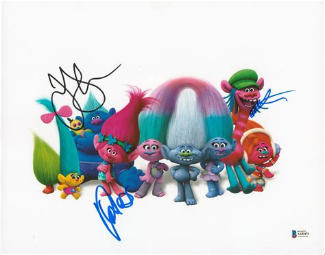 Trolls (3) James Corden, Kunal Nayar & 1 More Signed 11x14 Photo BAS # ...