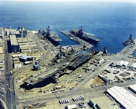 An aerial view of Hunters Point Naval Shipyard, San Francisco ...