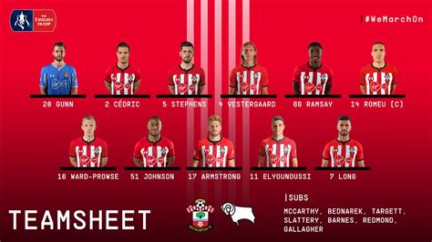 Southampton lineup Vs Derby (FA Cup) : r/FantasyPL