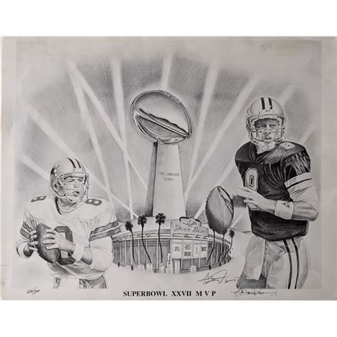 Troy Aikman Super Bowl XXVII MVP Original Artwork