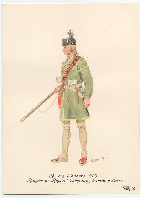 Rogers Rangers, 1758. Ranger of Rogers' Company. Summer dress British Army Uniform, British ...