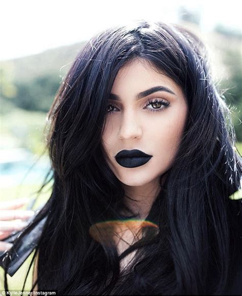 Kylie Jenner turns sexy goth as she models her new black lipstick | Daily Mail Online