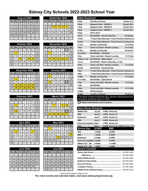 Sidney City Schools releases school calendar - Sidney Daily News