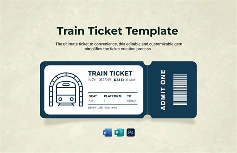 Train Ticket Template - Download in Word, PSD, Publisher | Template.net