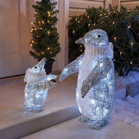 2 Piece LED Penguin Yard Decor | Penguin christmas decorations, Penguins, Christmas penguin