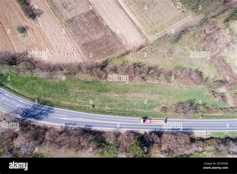 aerial view of highway with traffic Stock Photo - Alamy