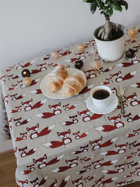 Fox Table Cloth Woodland Table Cloth Fox Tablecloths - Etsy