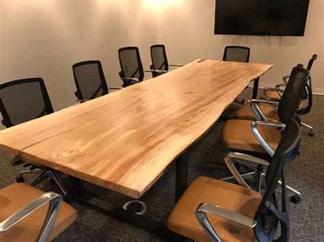 Live Edge Cottonwood Conference Table | Conference table, Conference room table wood, Wood ...