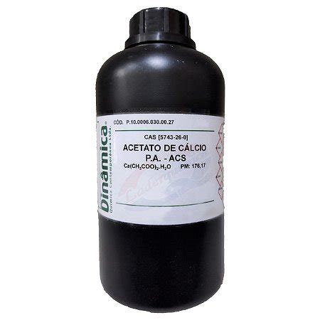 Acetato De Cálcio Monohidratado Pa 500gr - Laderquimica - Laderquimica ...