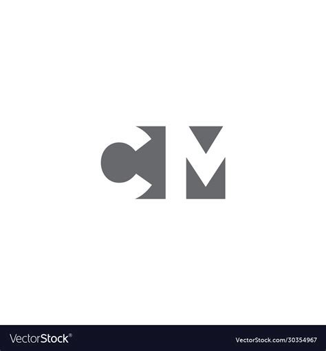 Cm logo monogram with negative space style design Vector Image