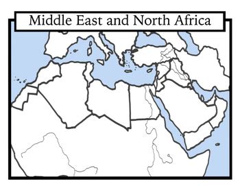 Blank Political Map Of Middle East And Africa