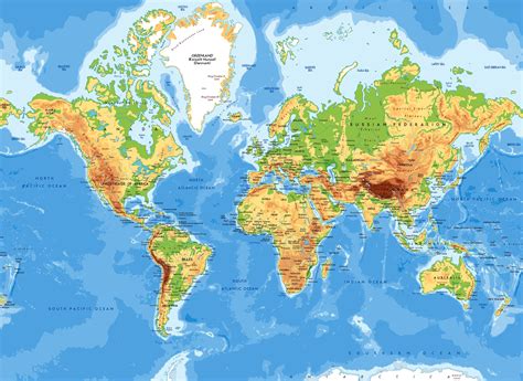 Physical Map Of The World Printable - United States Map