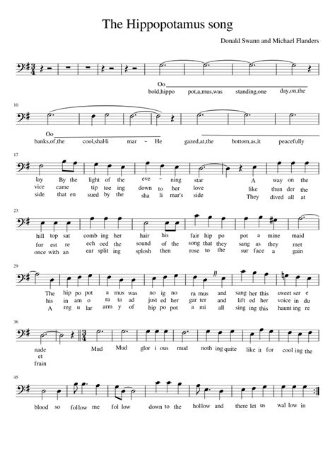 The Hippopotamus song Sheet music for Piano (Solo) Easy | Musescore.com