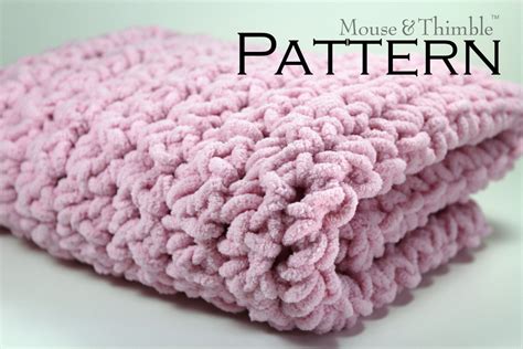 Chunky Fleece Baby Blanket Super Bulky Crochet by MouseAndThimble