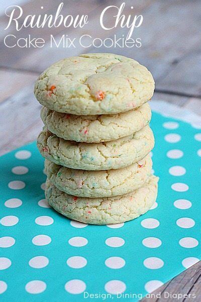 Rainbow Chip Cake Mix Cookies - Taryn Whiteaker Designs