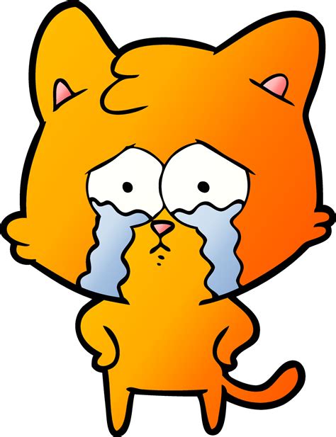 cartoon crying cat 12546757 Vector Art at Vecteezy