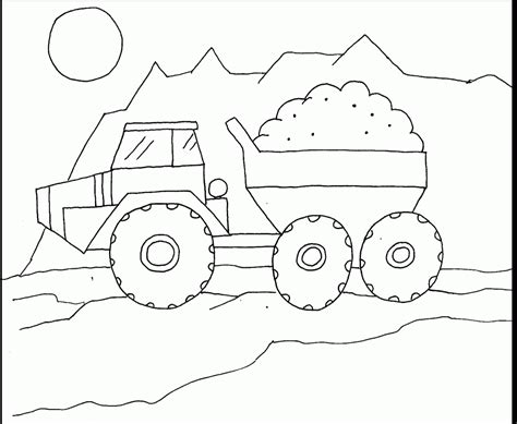 Dump Truck Coloring Page - Free Printable Coloring Pages for Kids