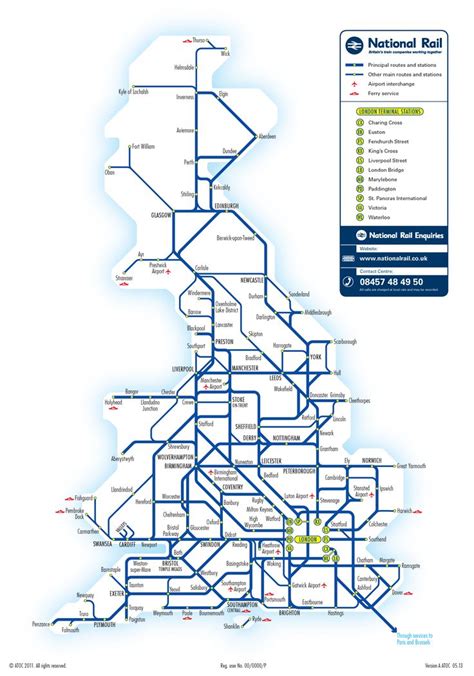 Traveling outside of london National Rail Map of the National Rail Network | 2 - London ...