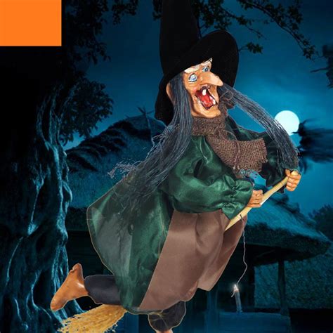 AZZAKVG Hanging Laughing Witch Halloween Green Resin Decor Ornaments ...