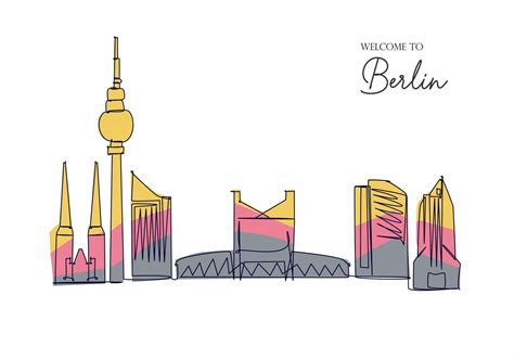 Berlin skyline, Germany. Hand drawn vector illustration in sketch style ...