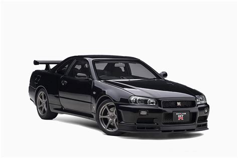 AutoArt Nissan Skyline GT-R (R34) V-Spec II, Black Pearl 1/18 Diecast Car