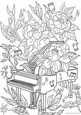 Piano Printable Adult Coloring Page From Favoreads coloring Book Pages  sketch template