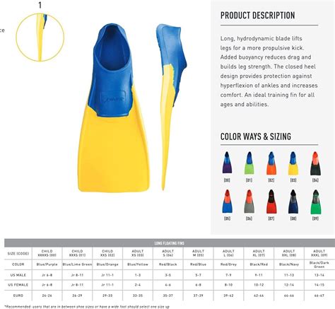 FINIS Long Floating Fins for Swimming and Snorkeling - Size M (US Male 5-7 / US Female 6-8 ...