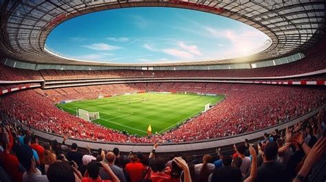 Premium Photo | View inside soccer stadium with Fans on stadium game ...