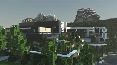 Modern cliffside house Minecraft Map