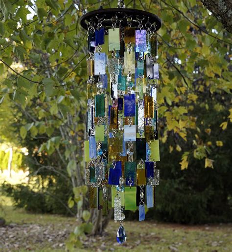 Stained Glass Colored Glass Wind Chimes Sun Catcher by Anhoki