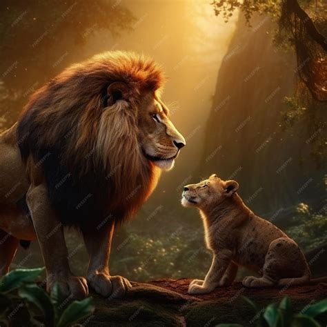 Premium AI Image | Lion king and Mufasa