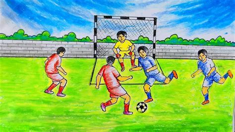 How to Draw Football Match //Draw a Football Game //Football - YouTube